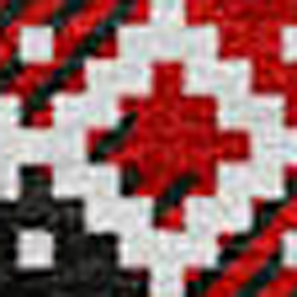 8' Red Black And Ivory Round Deer Washable Indoor Outdoor Area Rug