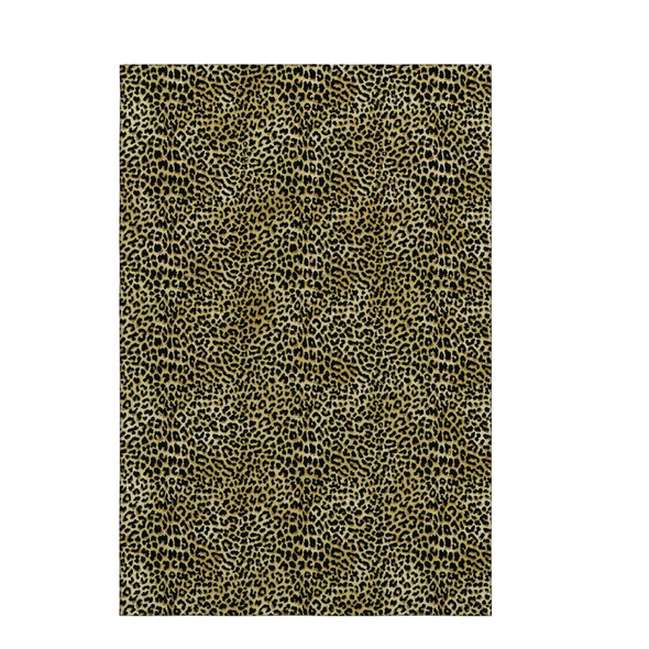 5' X 8' Gold And Black Leopard Print Washable Indoor Outdoor Area Rug