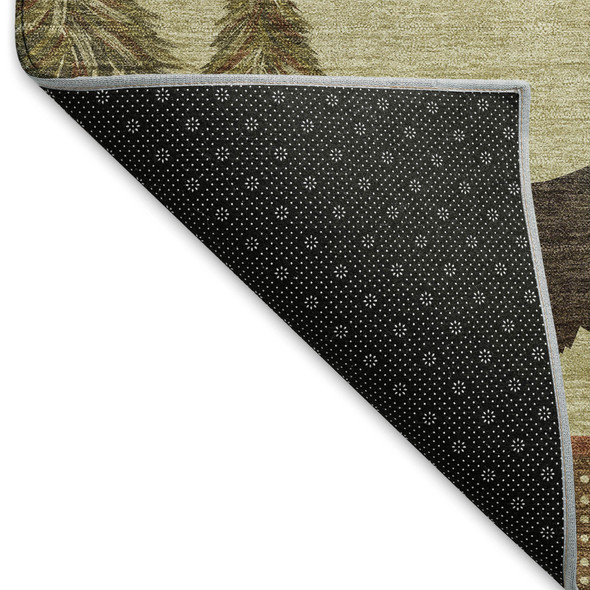 10' X 14' Brown Beige And Rust Animal Print Washable Area Rug With UV Protection
