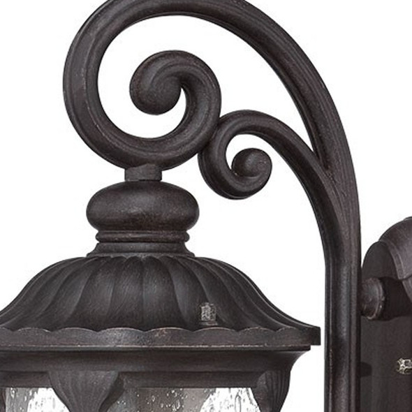 17" Black And Clear Metal Flush Mounted Sconce