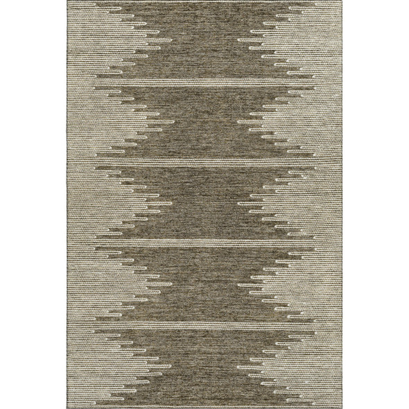 10' X 14' Coffee And Ivory Abstract Washable Area Rug With UV Protection