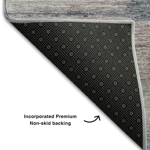 9' X 12' Teal Mauve And Ivory Floral Washable Area Rug With UV Protection