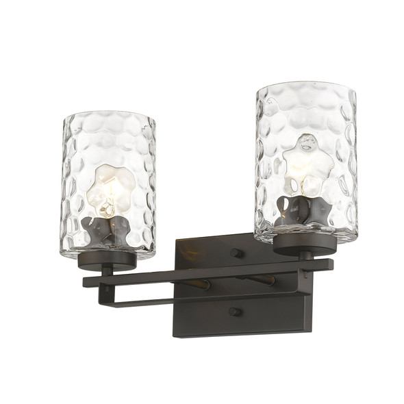 10" Black And Clear Metal Vanity Flush Mounted Sconce