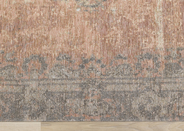 5' X 8' Gray And Pink Medallion Area Rug