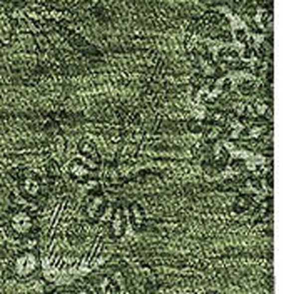 3' X 5' Olive Green And Ivory Floral Washable Area Rug With UV Protection