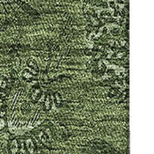 9' X 12' Olive Green And Ivory Floral Washable Area Rug With UV Protection