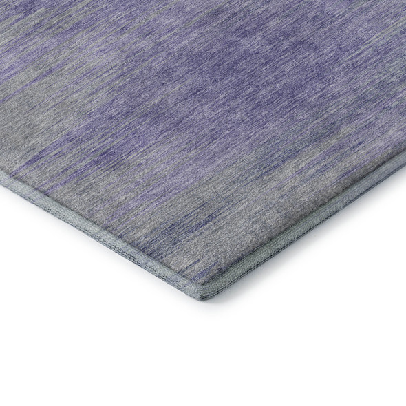 3' X 5' Plum And Ivory Abstract Washable Area Rug With UV Protection