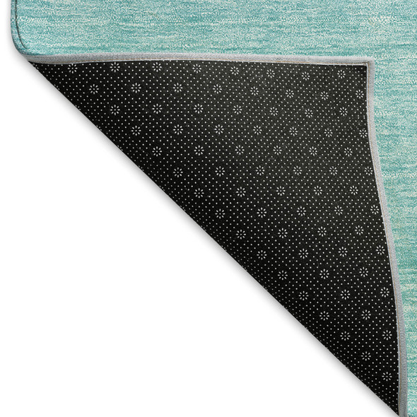 3' X 5' Sky Blue And Ivory Ombre Washable Area Rug With UV Protection