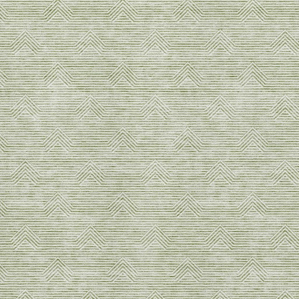 3' X 5' Artichoke Green And Ivory Abstract Geometric Washable Area Rug With UV Protection