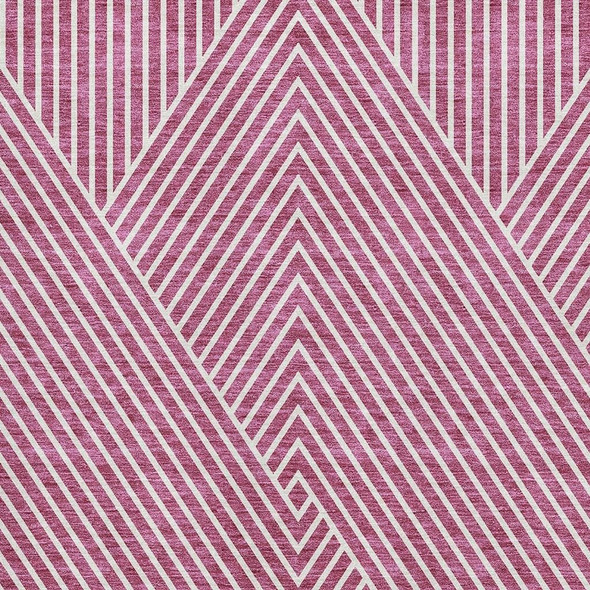 5' X 8' Blush And Ivory Geometric Washable Area Rug With UV Protection