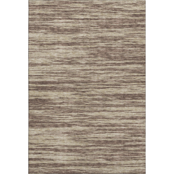 10' X 14' Brown And Beige Striped Washable Area Rug With UV Protection