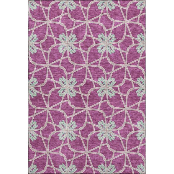 9' X 12' Blush Ivory And Beige Geometric Washable Area Rug With UV Protection