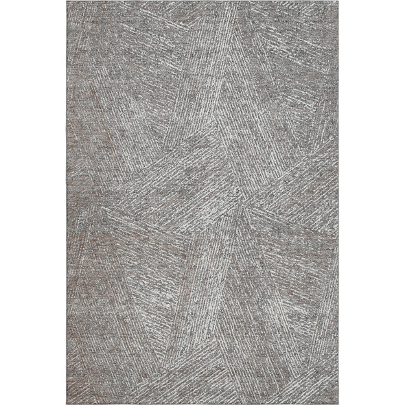 8' X 10' Gray And Silver Abstract Washable Area Rug With UV Protection
