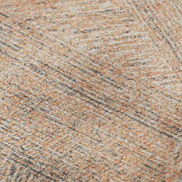 9' X 12' Peach Ivory And Gray Abstract Washable Area Rug With UV Protection