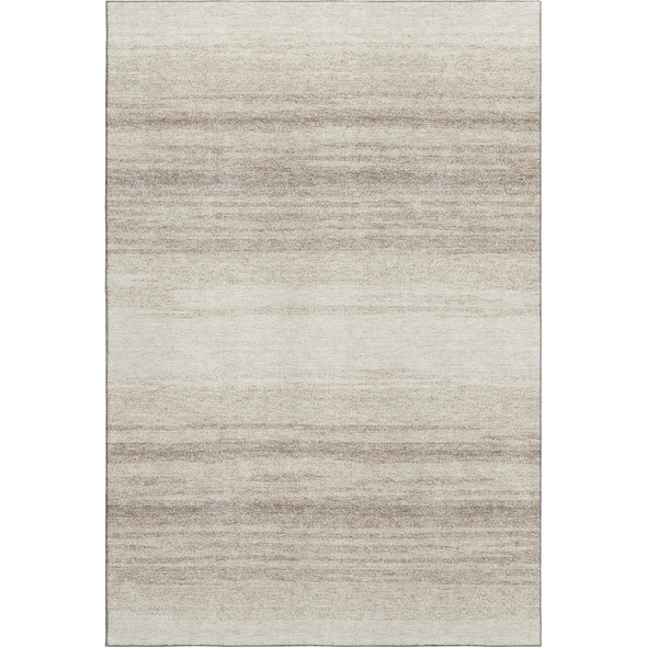10' X 14' Ivory And Beige Striped Washable Area Rug With UV Protection