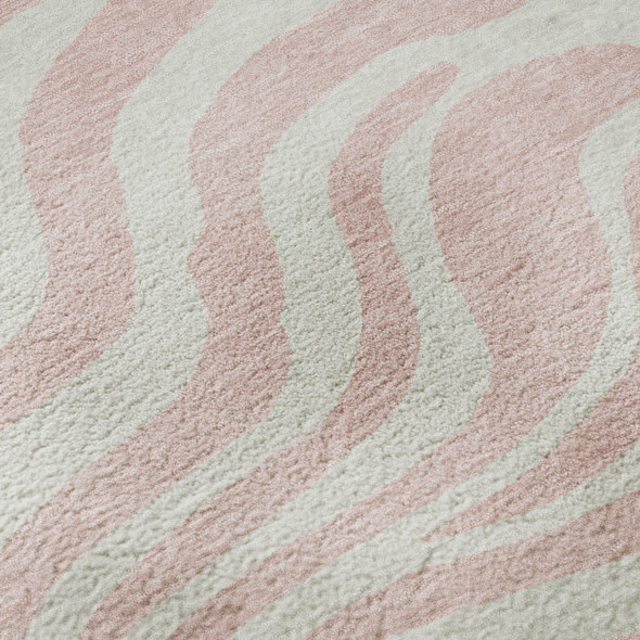 8' X 10' Pink And Ivory Animal Print Washable Area Rug With UV Protection