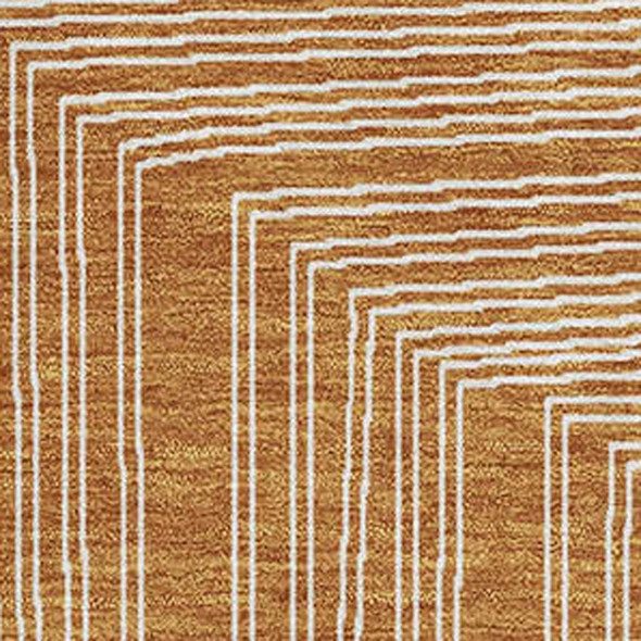 10' X 14' Rust And Ivory Geometric Washable Area Rug With UV Protection