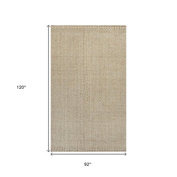 8' X 10' Ivory Jute Handmade Area Rug