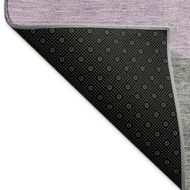 10' X 14' Plum And Gray Abstract Washable Indoor Outdoor Area Rug