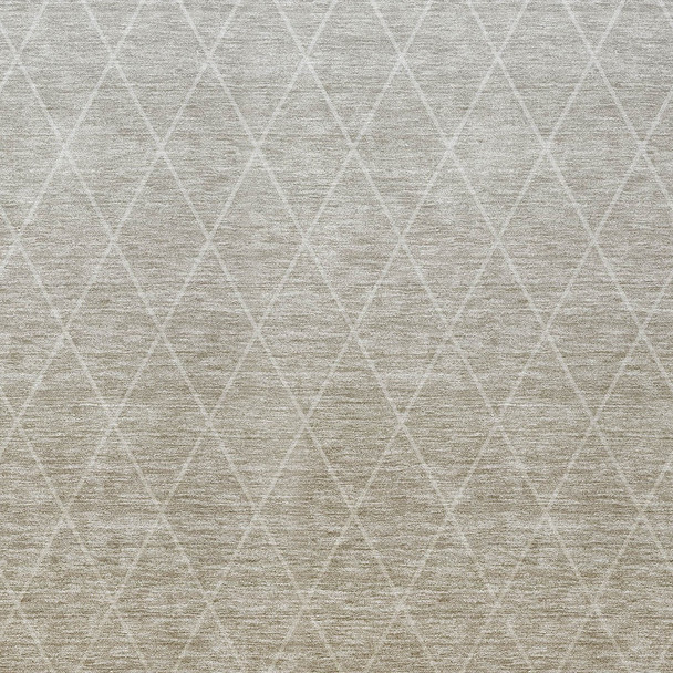 9' X 12' Taupe And Gray Geometric Washable Indoor Outdoor Area Rug