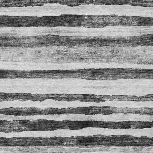 10' X 14' Charcoal And Gray Striped Washable Indoor Outdoor Area Rug