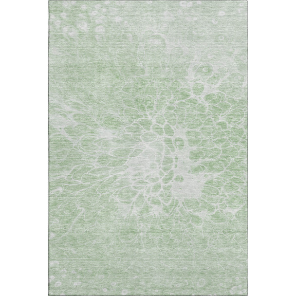 8' X 10' Mint Green And Ivory Abstract Washable Area Rug With UV Protection