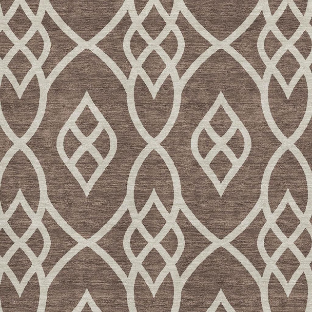 3' X 5' Chocolate And Beige Trellis Washable Area Rug With UV Protection