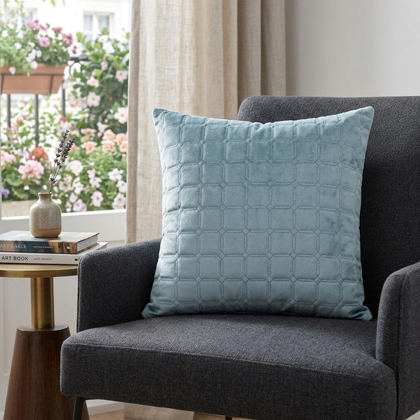 20" Gray Cotton Blend Throw Pillow