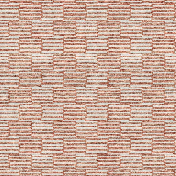 10' X 14' Salmon And Beige Abstract Geometric Washable Area Rug With UV Protection