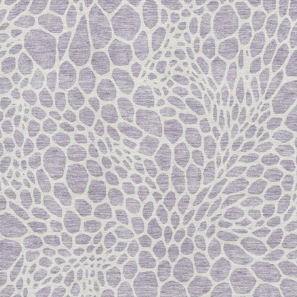 9' X 12' Lilac And Ivory Geometric Washable Area Rug With UV Protection