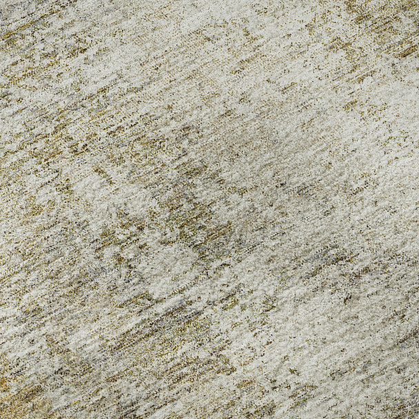 8' X 10' Wheat And Ivory Abstract Washable Area Rug With UV Protection