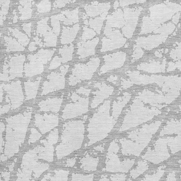 10' X 14' Silver And Gray Abstract Washable Area Rug With UV Protection