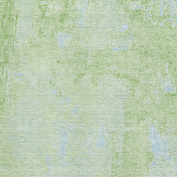 9' X 12' Green And Sky Blue Abstract Washable Area Rug With UV Protection