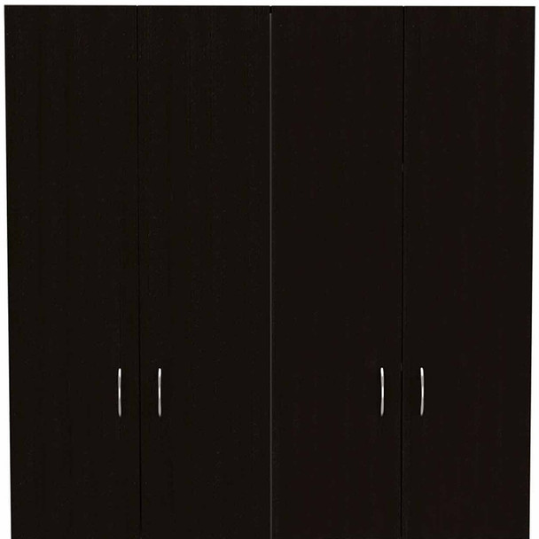 67" Black And White Wood Four Door Single Drawer Combo Dresser