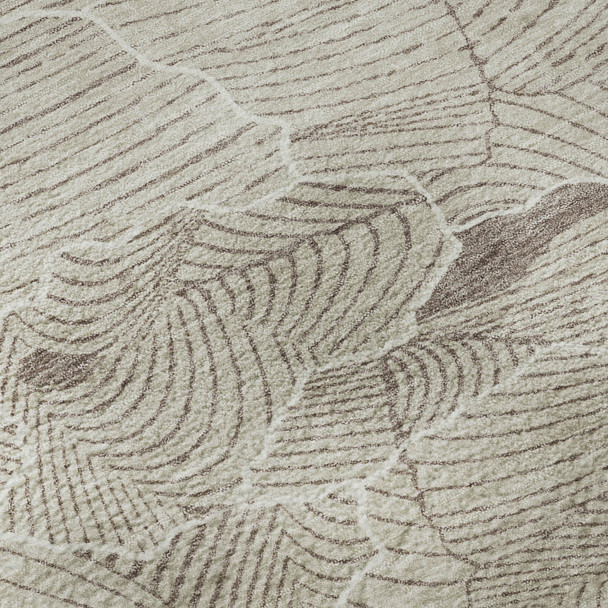10' X 14' Beige Taupe And Ivory Abstract Washable Area Rug With UV Protection