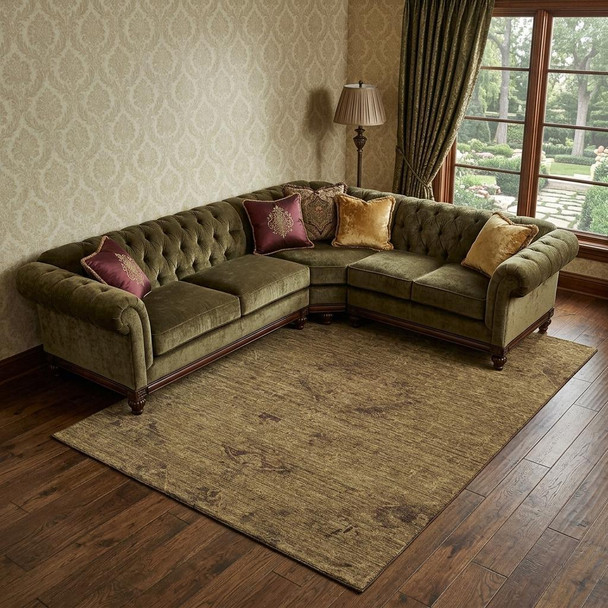 9' X 12' Brown And Coffee Medallion Washable Area Rug With UV Protection