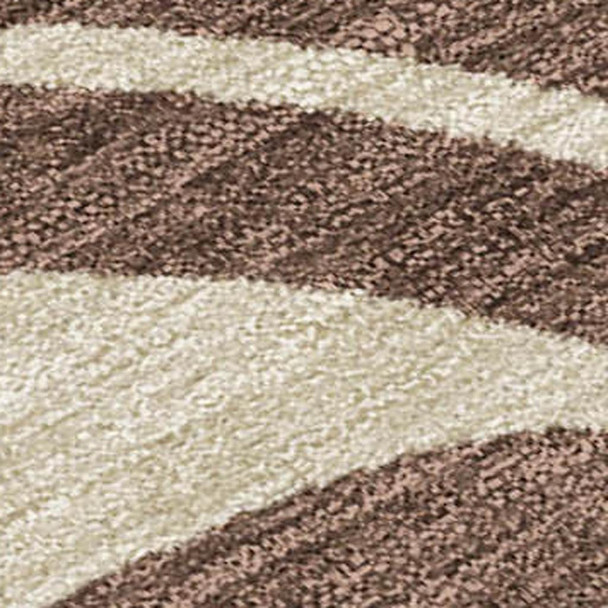 8' X 10' Chocolate Gold And Beige Botanical Leaves Washable Indoor Outdoor Area Rug