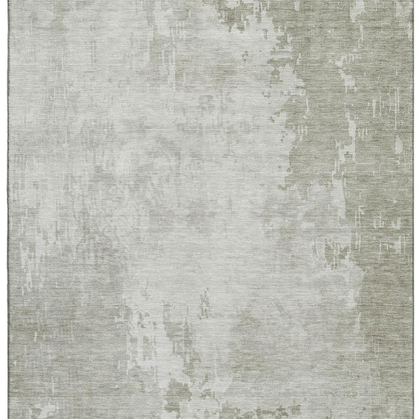 5' X 8' Linen And Beige Abstract Washable Area Rug With UV Protection
