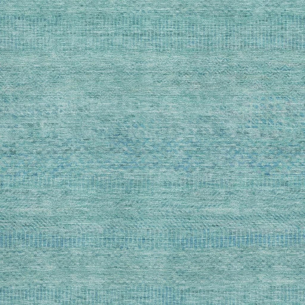 8' X 10' Aqua And Teal Striped Washable Area Rug With UV Protection