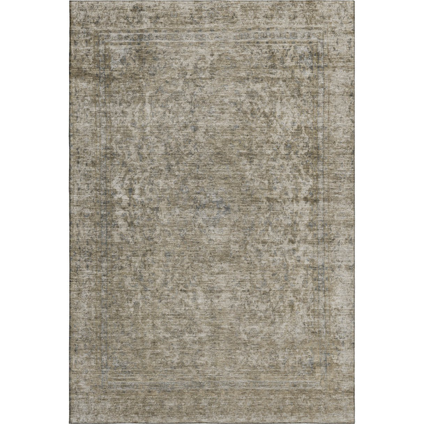 10' X 14' Pewter And Gray Oriental Washable Area Rug With UV Protection