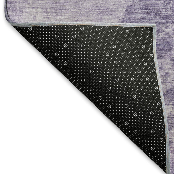 3' X 5' Plum And Lavender Abstract Washable Area Rug With UV Protection