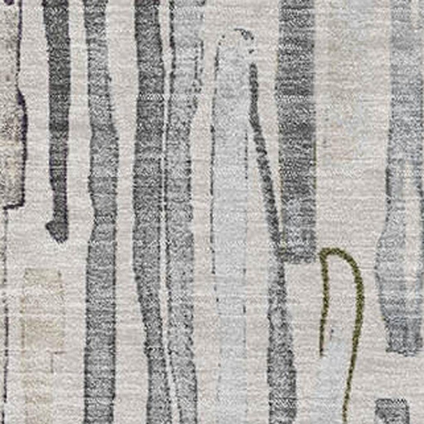 5' X 8' Beige Tan And Silver Striped Washable Area Rug With UV Protection