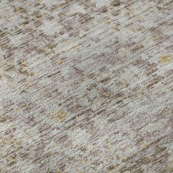 8' X 10' Taupe And Beige Striped Washable Area Rug With UV Protection