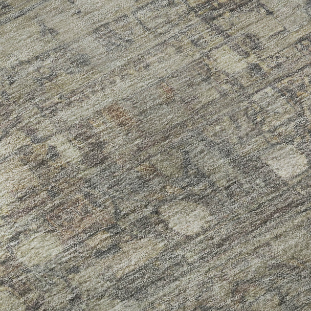 9' X 12' Taupe And Beige Geometric Washable Area Rug With UV Protection
