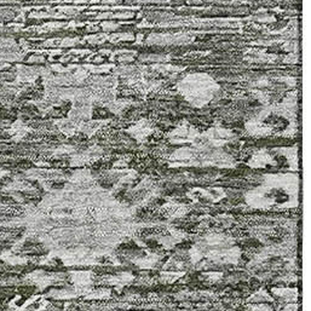 9' X 12' Pewter And Silver Oriental Washable Area Rug With UV Protection