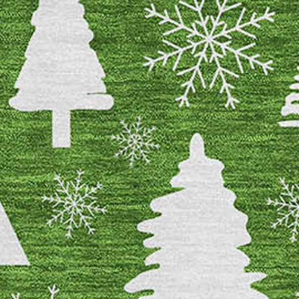 10' X 14' Emerald And Ivory Abstract Geometric Washable Area Rug With UV Protection