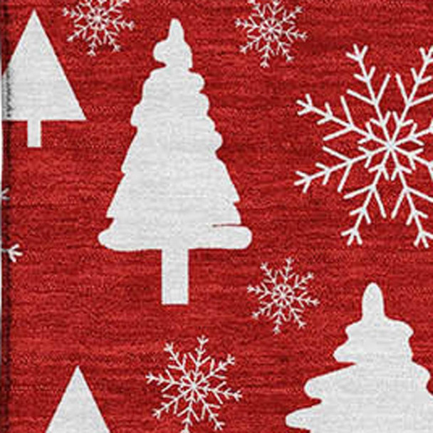8' X 10' Red And Ivory Abstract Geometric Washable Area Rug With UV Protection