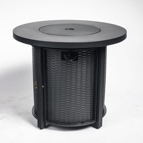 50000 BTU 30" Black Steel Propane Round Fire Pit
