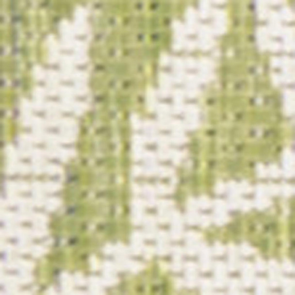 8' Green And Cream Floral Indoor Outdoor Runner Rug