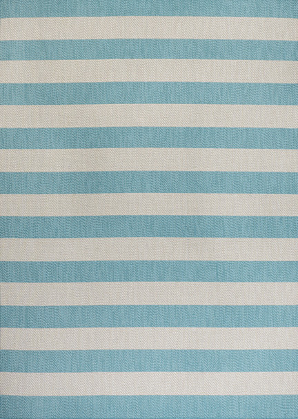 8' X 10' Aqua And Cream Striped Indoor Outdoor Area Rug